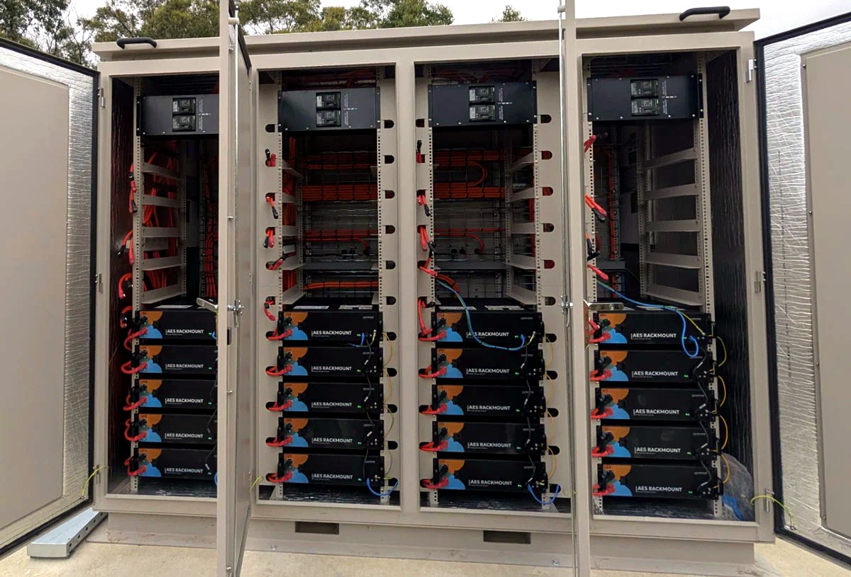 Discover AES RACKMOUNT batteries inside integrated vineyard energy storage cabinet
